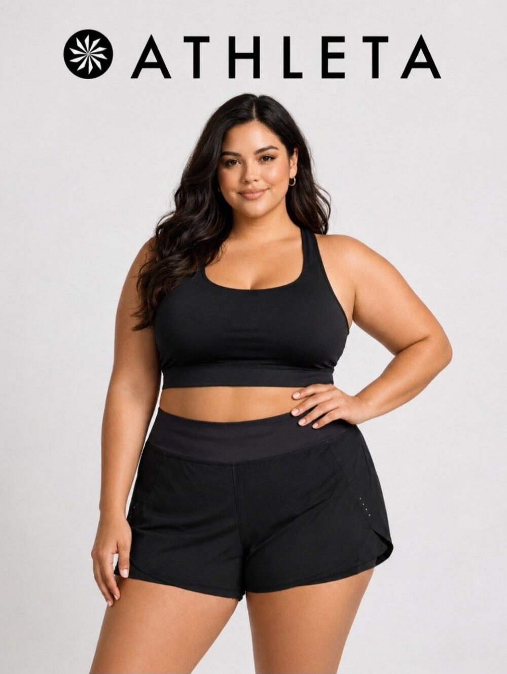 Athleta Sz 3X Black Womens  Athletic Shorts for Women Running Workout NEW